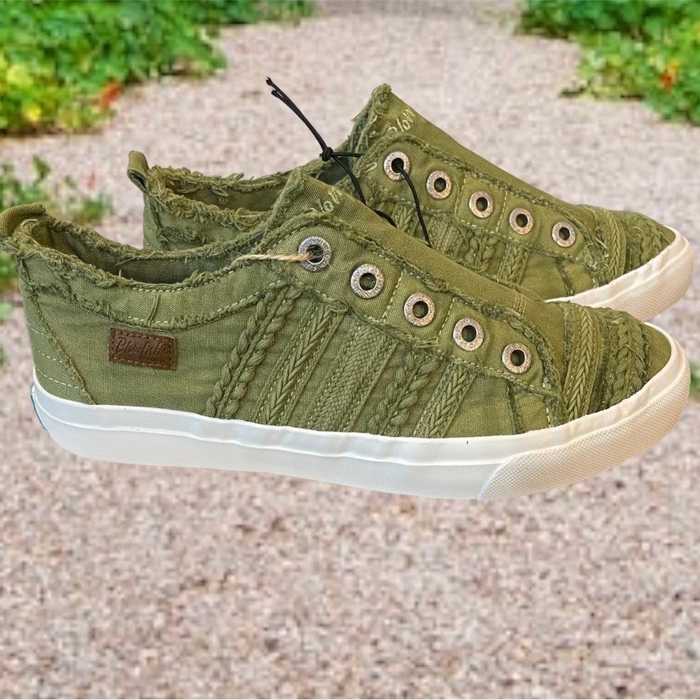 New Blowfish Braided Slip-On Sneakers in Moss Color W9&10